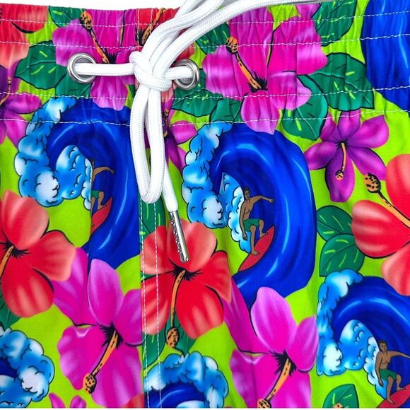Frankies Bikinis Winston Unisex Board Short Floral Large Neon Surfer Swimwear - Picture 6 of 16